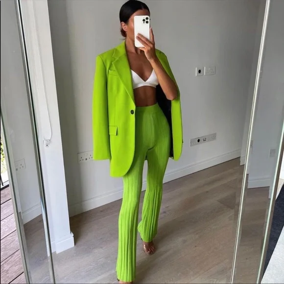 NWT Zara Lime Green Blazer - Picture 2 of 11